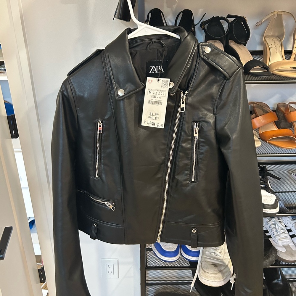 Zara leather jacket size M